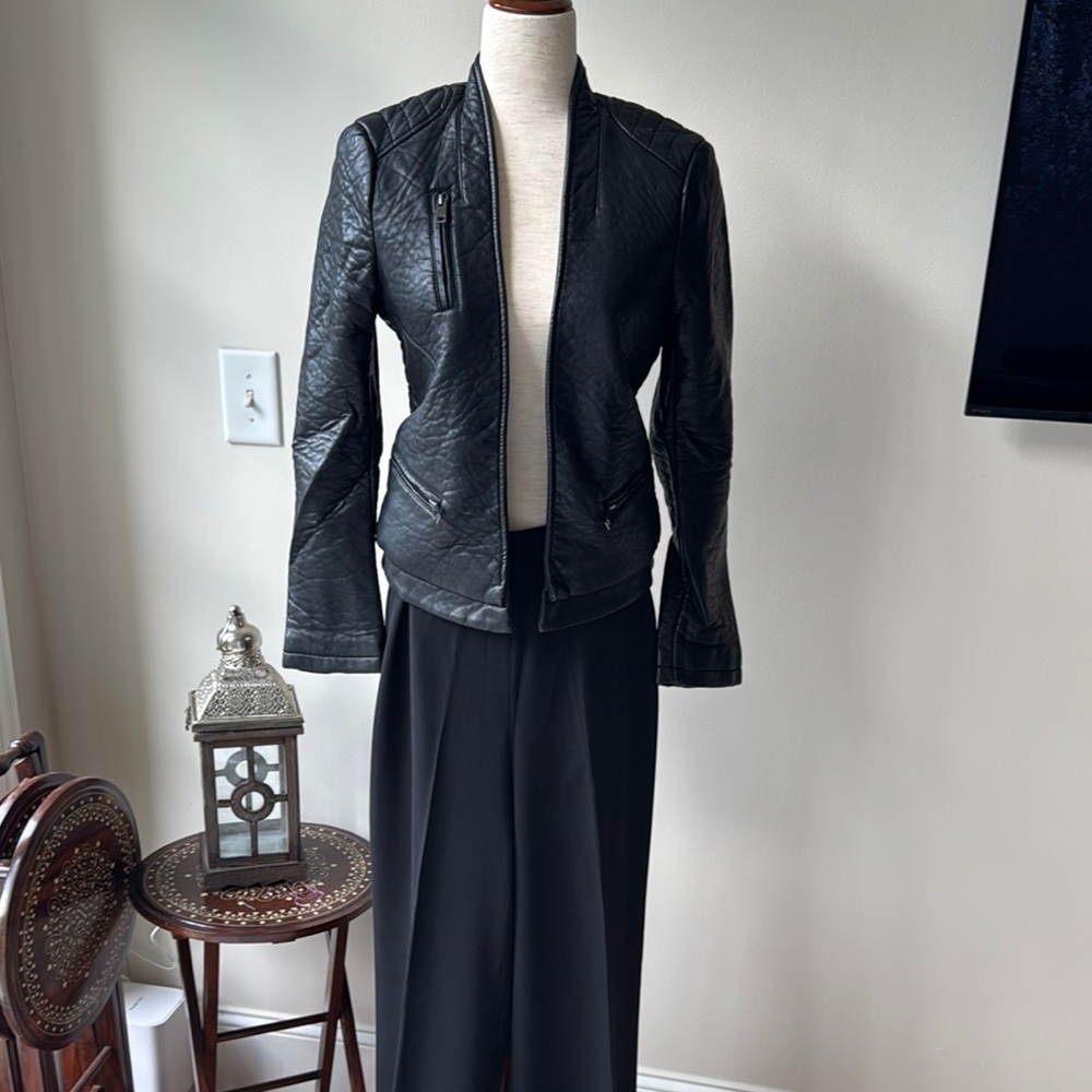 Zara Black Leather Jacket Timeless Elegance